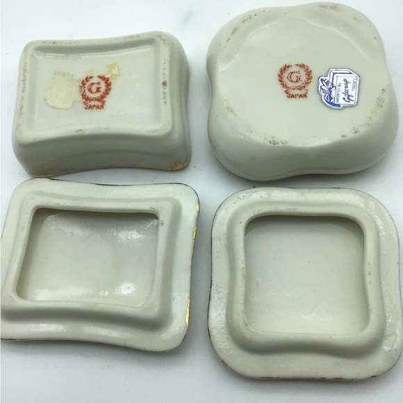 Vintage Porcelain Trinket boxes,set of 2 - Picture 2 of 4